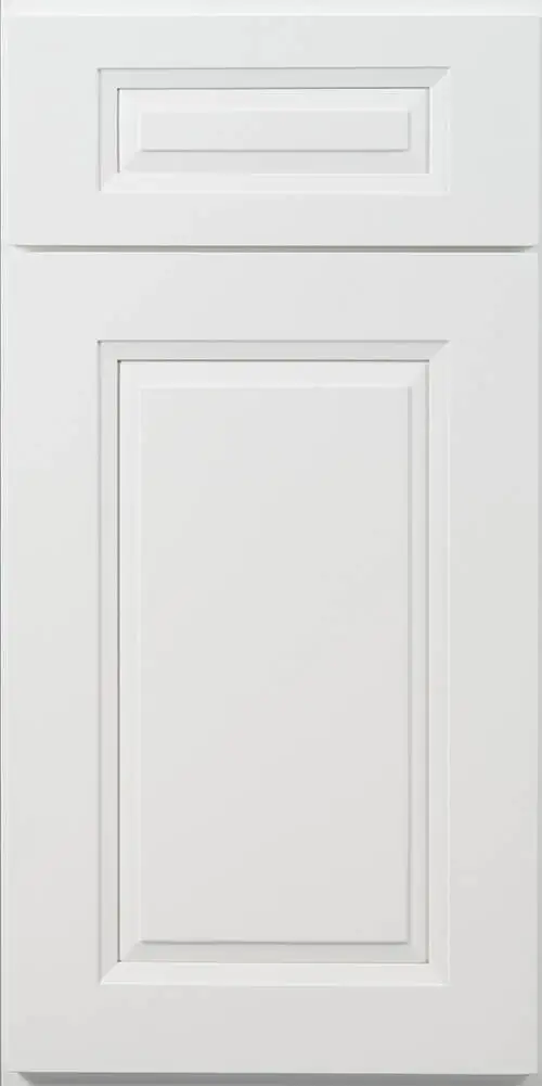 Assembled Newport White cabinets