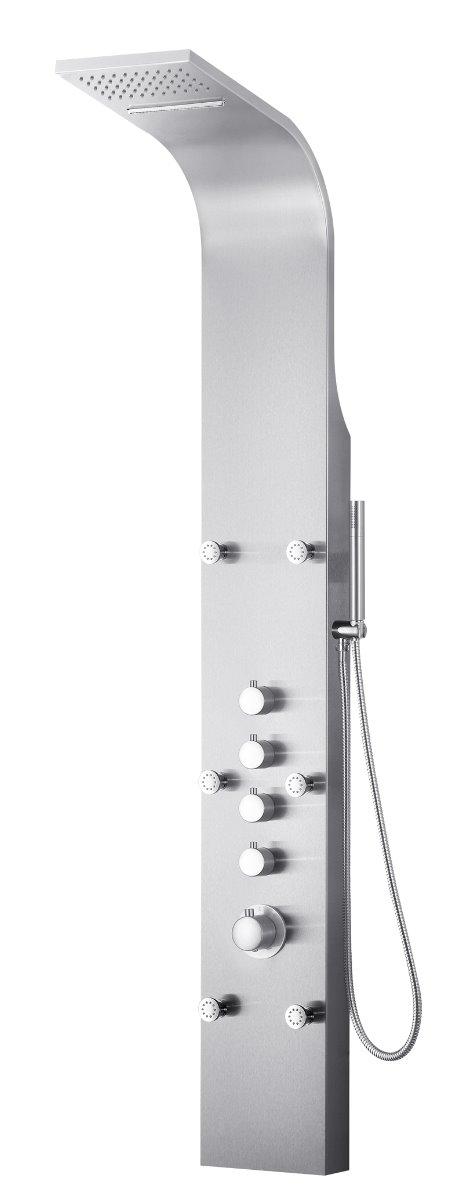 Shower panel with 6pcs brass massage jets 65