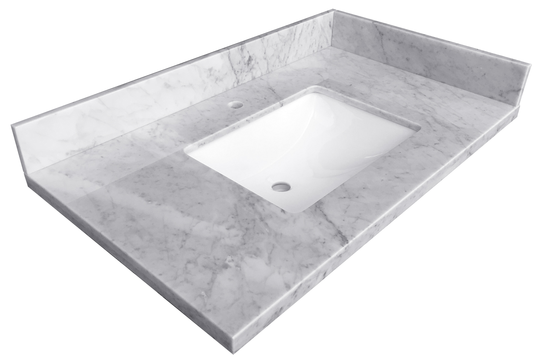 Single Sink Carrara Marble Vanity Top 25.5