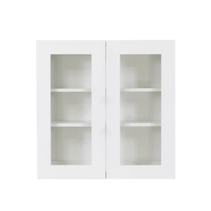 Livingston White Shaker Wall Cabinet - Routed for Glass 27