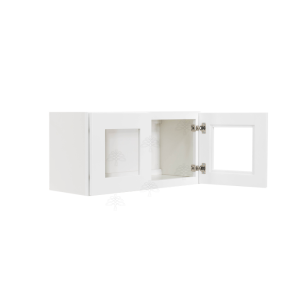 Livingston White Shaker Wall Cabinet - Routed for Glass 30