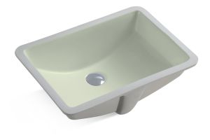 Ceramic square Ivory undermount sink 20 7/8