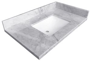 Single Sink Carrara Marble Vanity Top 43.5