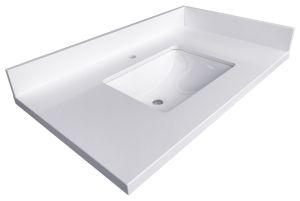 Single Sink White Quartz Vanity Top 25.5