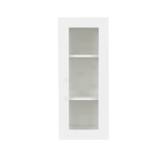 Livingston White Shaker Wall Cabinet- Routed for Glass 12"W x 30"H