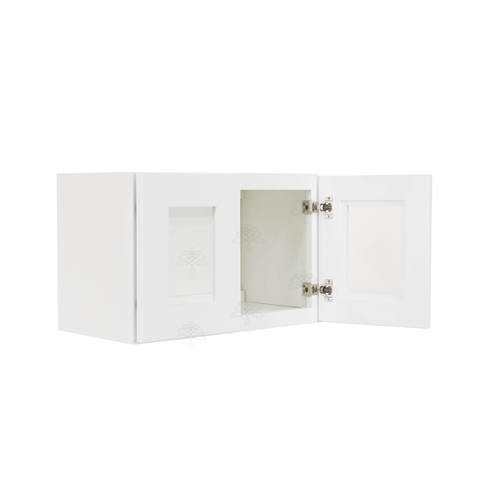Livingston White Shaker Wall Cabinet - Routed for Glass 24