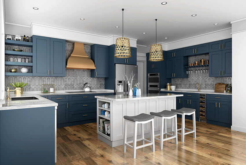 Ways To Use Navy Blue In Your Kitchen, What Color Goes With Navy Blue Cabinets