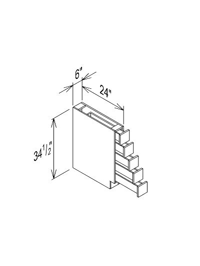 BASE SPICE RACK CABINET 1 FULL HEIGHT DOOR