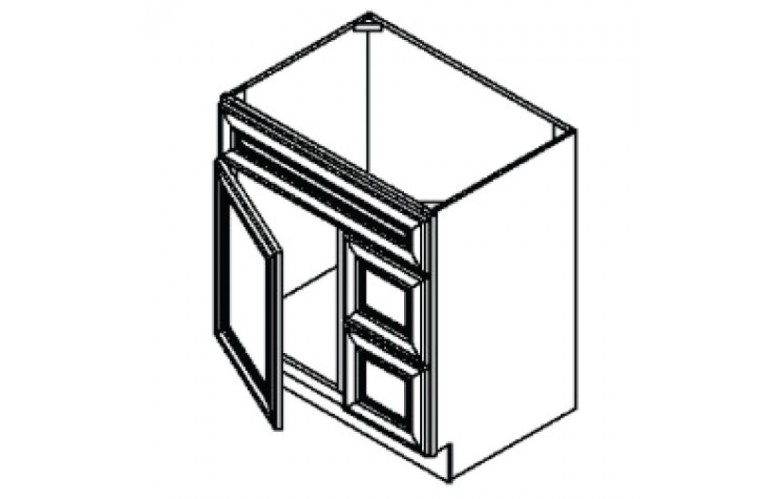 VANITY SINK BASES-SINGLE DOOR DOUBLE DRAWER SINGLE DRAWER FRONT DOOR ON THE LEFT