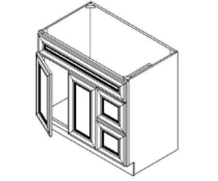 VANITY SINK BASES-DOUBLE DOOR DOUBLE DRAWER SINGLE DRAWER FRONT DOOR ON THE LEFT