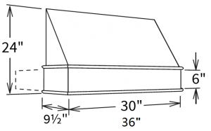 TAPERED WOOD HOOD 36x24 