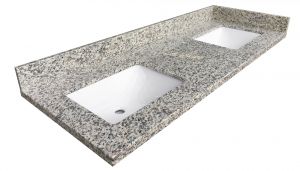 Double Sinks Tiger Skin Granite Vanity Top 61.5