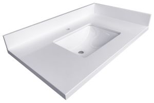 Single Sink White Quartz Vanity Top 25.5