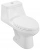 One Piece Oval Toilet with Soft Closing Seat and Dual Flush Height 26